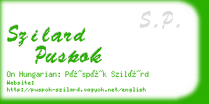 szilard puspok business card